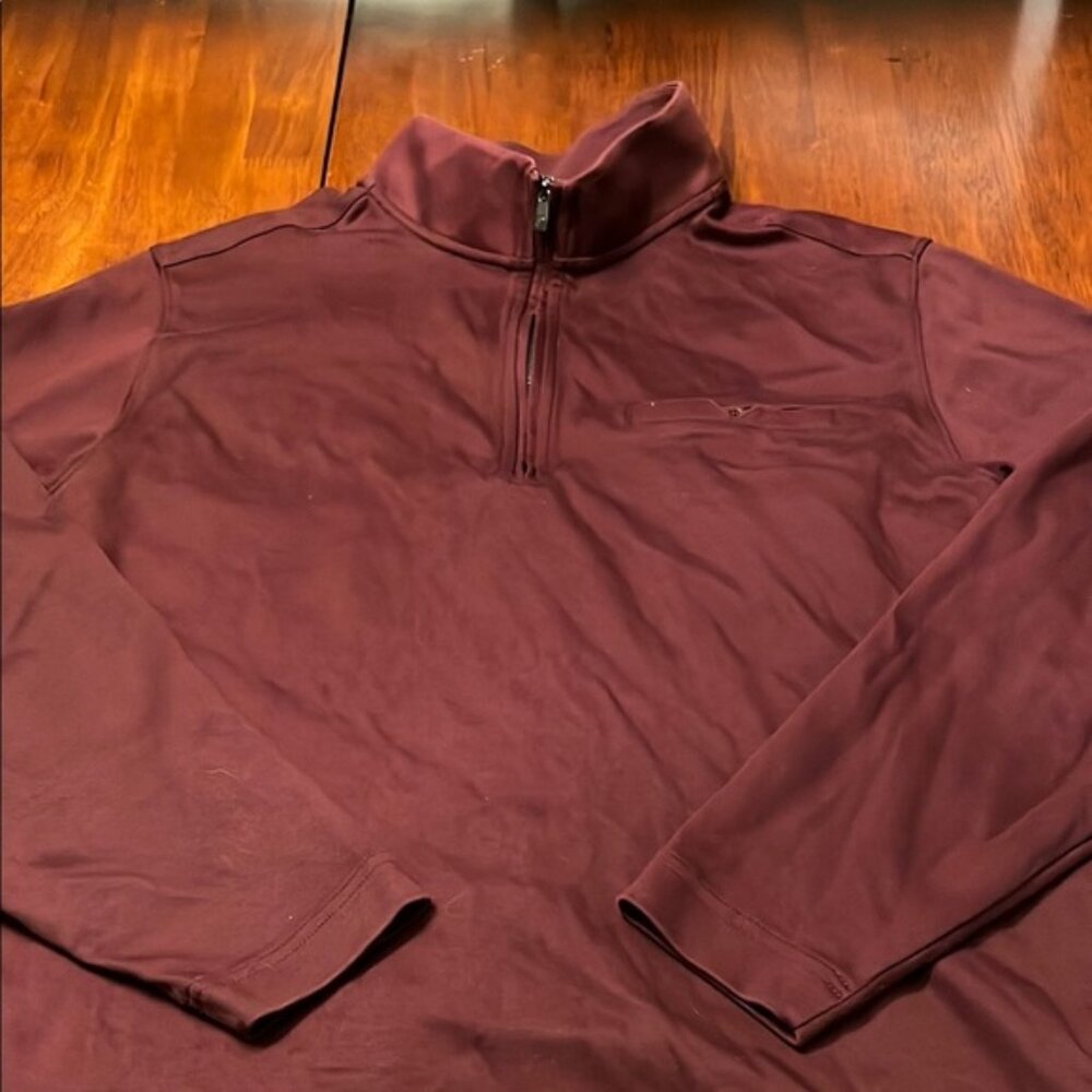 Hart Scaffner Marx Maroon Quarter-Zip Pullover Large